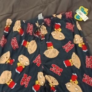 Men's Pajamas with Stewie Griffin Print - Black and Red